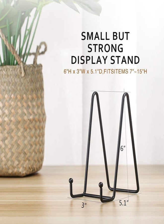 Pikify Steel Decorative Plate Picture Frame Book, Easel/Canvas Display Stand (Black, 6 Inch) - Image 2
